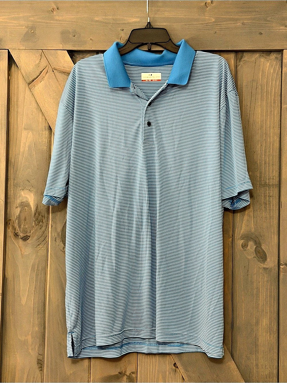 Grand Slam Performance Polo Shirt Striped Polo Blue & White 2XL